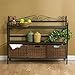 SEI Furniture Celtic Wrought Iron Storage Shelf with 3 Rattan Baskets, Gunmetal Gray
