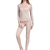 Grenasasilk Womens Silk Long Underwear Mulberry-silk Long Johns Thermal Underwear Sets Cold Weather Base Layer