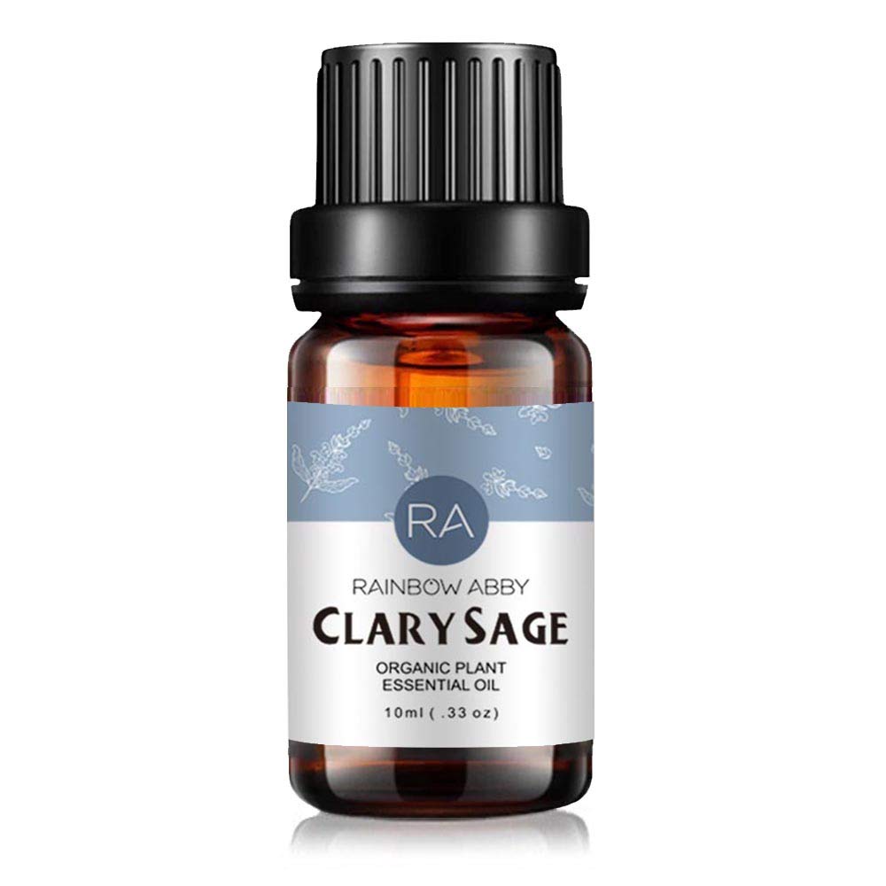 RAINBOW ABBYClary Sage Essential Oil 10ml (0.33oz) - 100% Pure Therapeutic Grade for Aromatherapy Diffuser, Massage, Skin Care