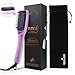 MEXITOP Ionic Hair Straightener Crescent Brush Comb,MCH Ceramic Heating, LED Display, Adjustable Temperatures, Anti Scald Hair Straightening for All Hair Types/4 Bonus Included/Matt Purple