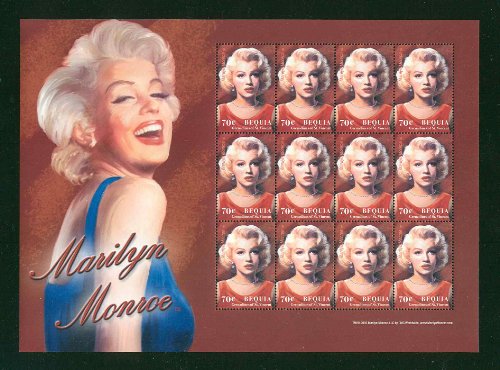 Marilyn Monroe Rare Collectible Postage Stamp Bequia 332