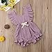 ITFABS Newborn Baby Girl Romper Bodysuits Cotton Flutter Sleeve One-piece Romper Outfits Clothes (Light Purple,0-6 months)