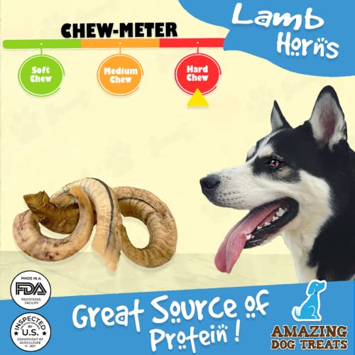 Lamb Horn (2 Count Full Size) Lamb Horn Antler Dog Chews Horn