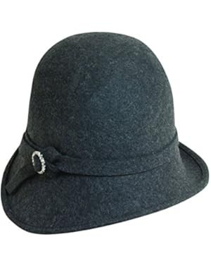 FLAPPER HAT GREAT GATSBY HAT WOOLFELT CLOCHE W/ RHINESTONES SCALA COLLEZIONE