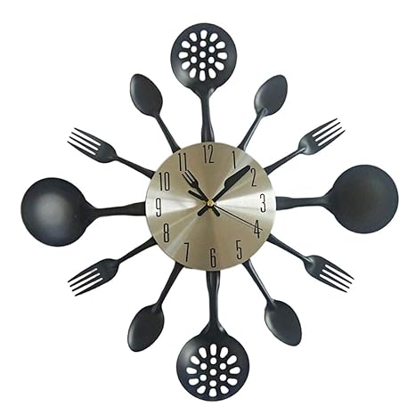 Buy Flameer Wall Clock Kitchen Utensil Spoon Fork Wall Clock Decor
