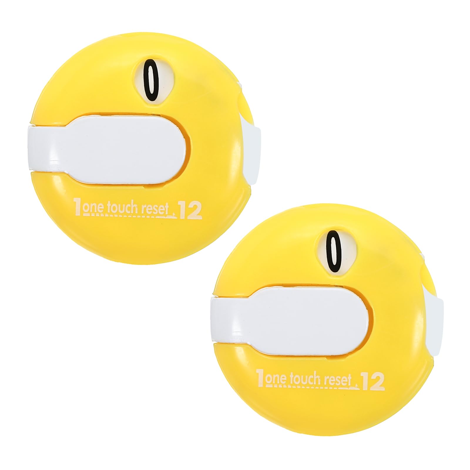 PATIKIL Golf Score Counter, 2 Pack Mini Golf Shot Stroke Attachment Counter Clicker Clip for Golfers Glove Bag Hat, Yellow White