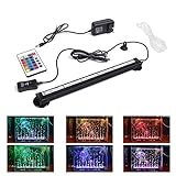 LED Aquarium Light, Smiful Submersible Fish Tank Light Colorful Remote Control Waterproof Crystal Glass LEDs Lights Bar (11