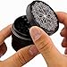 DCOU New Design Premium Aluminium Herb Tobacco Weed Grinder 2.2 Inches 4 Piece Metal Grinder with Pollen Catcher with Laser Flower Pattern Black