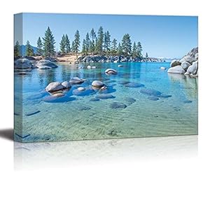 Beautiful Blue Clear Water Of Lake Tahoe - Canvas Wall Art Print