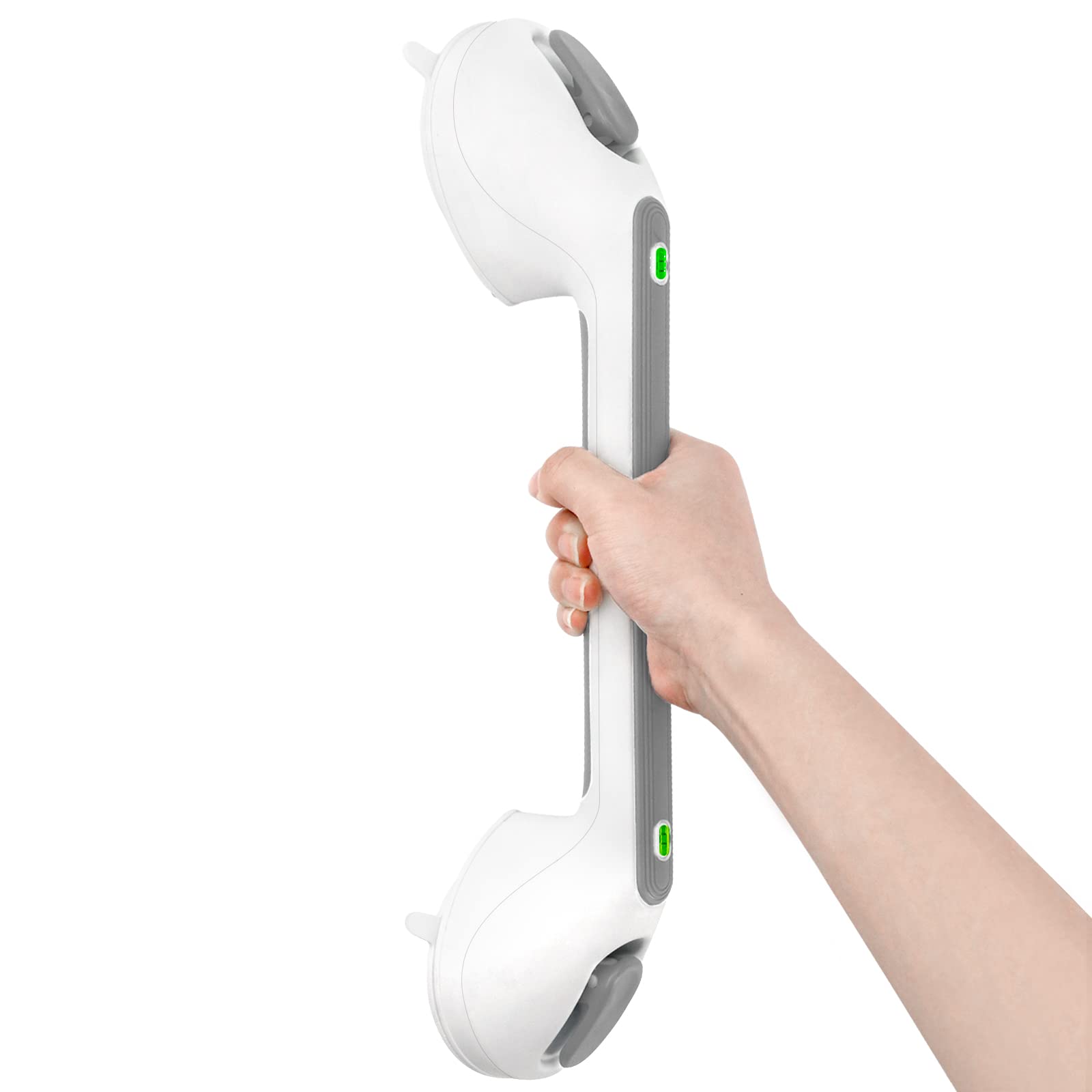 Newthinking Long Suction Grab Rail for Bathroom, 15.8inch Suction Shower Handle with Indicator, Portable Suction Safety Grab Handle Mobility Aids for Elderly Disabled