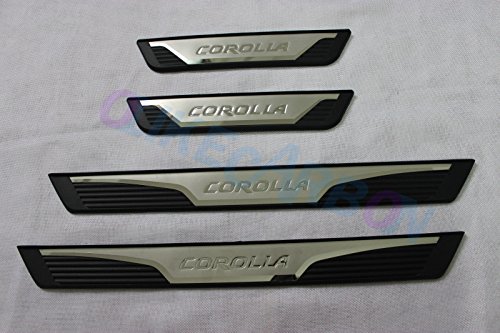 OLIKE for Toyota Corolla 2014 15 16 2017 Fashion Style Door Sill Scuff Plate Guard Sills Protector Trim