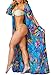 Cover Ups for Swimwear Women Chiffon Boho Beach Coverup Kimono Cardigan Bathing Suit Swim Bikini Cover Up Beach Dress Blue
