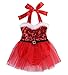 Newborn Baby Girl Rompers Santa Claus Jumpsuit Dress Christmas Outfits Costume (6-12 Months, Red)