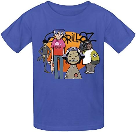 Toypop Gorillaz Youth Cotton Crewneck Tshirts Personalized Blue