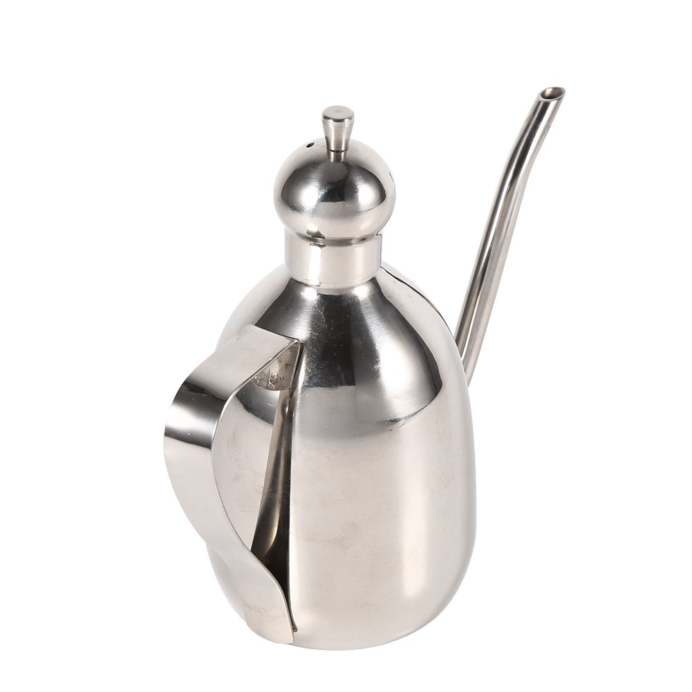 GEERYZHE Stainless Steel Olive Oil Dispenser Bottle, DripSpout Modern Oil Bottle for Kitchen Cooking Oil Container Use 0.35L Capacity