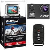 AKASO V50 Native 4K/30fps 20MP WiFi Action Camera with EIS, Ultra HD 30m Waterproof Camera with Remote Control, 170 Degree Wide Angle, 2 Rechargeable Batteries and Mounting Accessories Kit