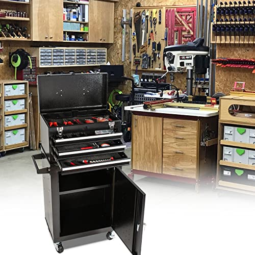 3Drawer Tool Chest Tool Box with 4 Wheels,Removable Portable SetTop