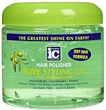 Fantasia High Potency IC Hair Polisher Olive Styling Gel, with Sparkle Lites, 16 oz.
