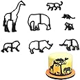 EORTA Set of 8 Fondant/Cookie Cutter Giraffe/Elephant/Lion/Monkey Silhouette Gumpaste Flowers Sugar Craft Mold Cake Decorating Tools for Party, DIY, Craft, Animals Theme