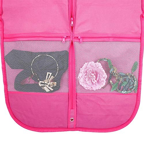 Kernorv Pink Garment Bags for Dance Costumes Waterproof and Breathble 40" Dance Garment Bags with Zipper Pockets for Dance Costumes, Dress, Suit, Travel (Set of 2) - Thumbnail 4