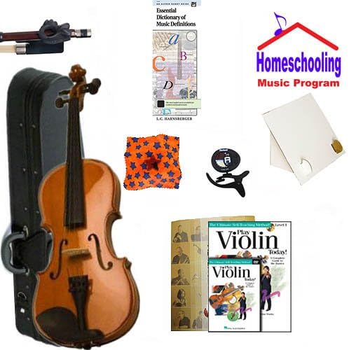 Homeschool Music - Learn the Violin Pack (book/CD/DVD instruction pack Bundle) - Includes Student 1/8 Violin (suitable for a 4-6 yr. old) w/Case &amp; All Inclusive Learning Essentials