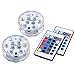 WisHome Waterproof Battery Operated Submersible LED Lights Multicolored RGB Color Changing Underwater Pool Lights with Remote Control for Pool Vase Christmas Wedding Party Holiday Lighting Pack of 2
