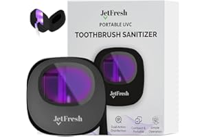 JETFRESH Portable UV Toothbrush Sanitizer Holder & Cleaner with UV Light & Magnetic Mounting - Rechargeable Toothbrush Sanitizer for Travel Cover, Wall Mounted UV Tooth Brush Sanitizer Holder Fits Most Brushes