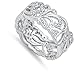 Cutout Eternity White CZ Polished Ring New .925 Sterling Silver Band Size 10
