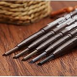 Eyebrow Pencil Eyeliner Oenbopo Waterproof Automatic Eyebrow Pencil Eyeliner Powder Brush Makeup Cosmetic Tool (Black)