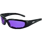 Global Vision Chicago Padded Riding Glasses (Black Frame/Purple Lens)