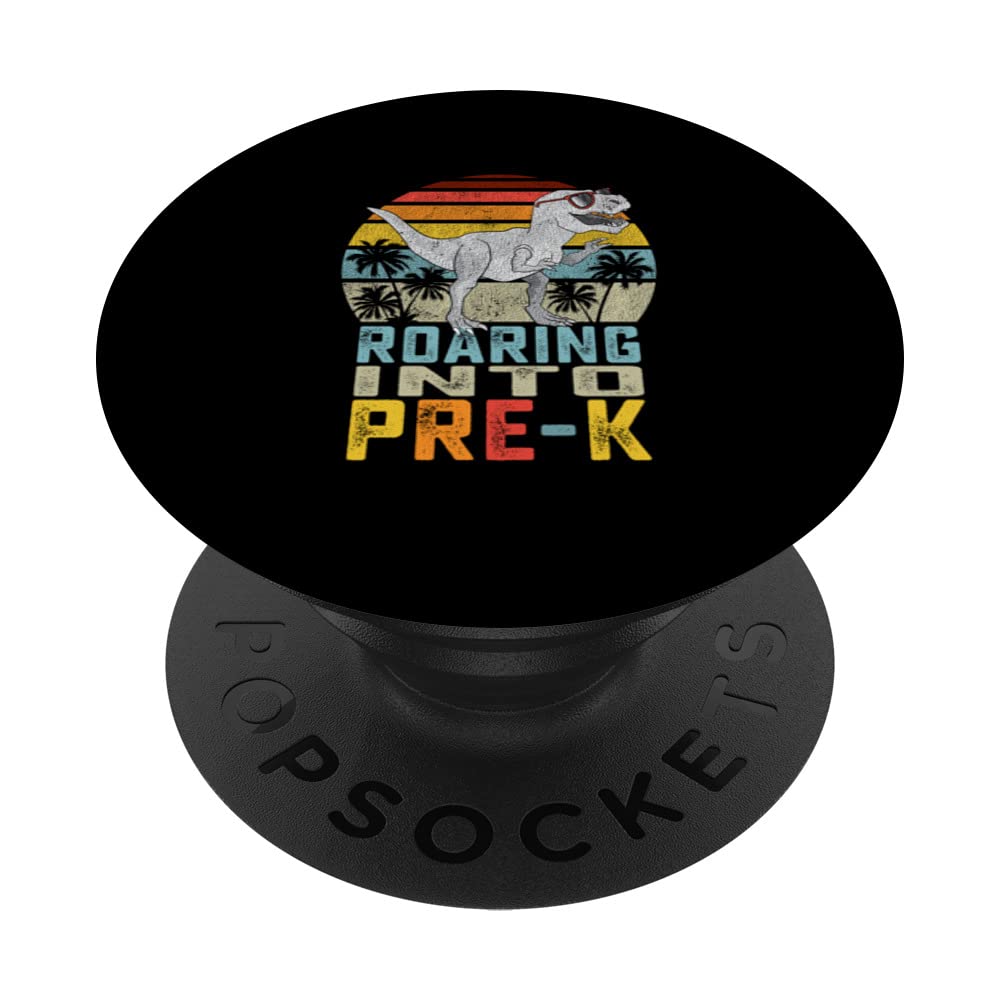 Roaring Into Pre-K Dinosaur Back To School First Day Boys PopSockets Swappable PopGrip