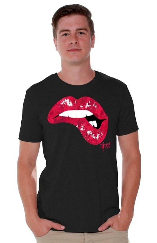 Lips T Shirt Biting Lip Shirt 3935 Kitilan