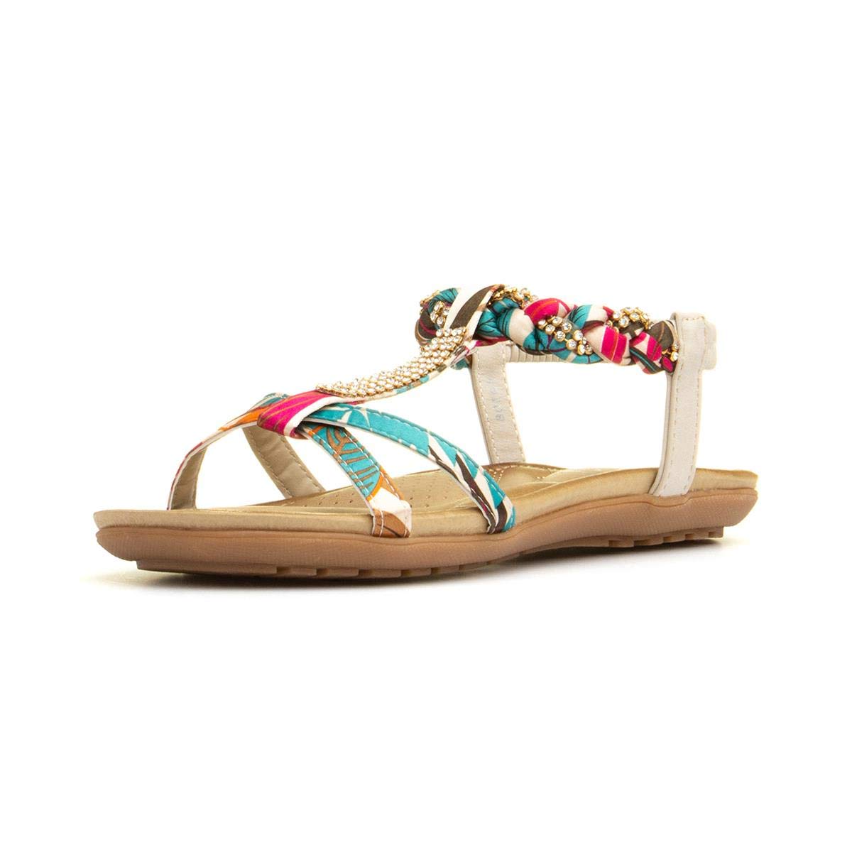 diamante toe post flat sandals