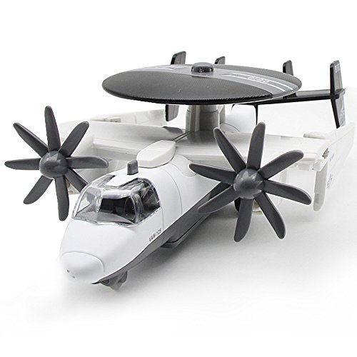 CORPER TOYS Diecast Plane Early Warning Airplane Model Navy Hawkeye Pull-Back Attack Aircraft Toys for Kids Boys (White)