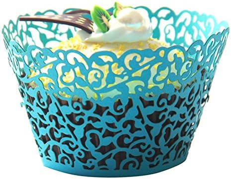 Mialand(TM) 50 Filigree Little Vine Lace Laser Cut Cupcake Wrapper Liner Baking Cup