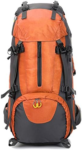 QYSM Outdoor mountaineering bag, double shoulder, 60L large capacity travel knapsack nylon waterproof Tour Bag-Orange