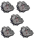 5 pcs Bulldog Applique Patch Iron on sew on Clothes Embroidered