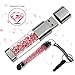 USB Flash Drives Cute 32GB Memory Stick USB 3.0, Marceloant Crystal Cute Stick Shape Flash Drive External Storage Flash Memory Pen Drive with Free Touch Pen (Sakura Pink-32G)
