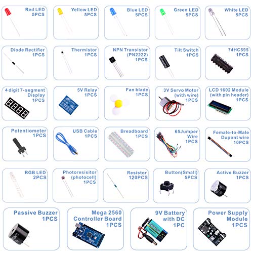 ELEGOO Mega 2560 R3 Project Starter Kit Compatible With Arduino IDE ...