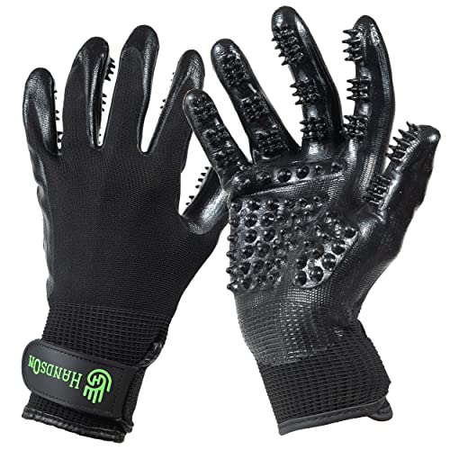 H HANDSON Pet Grooming Gloves Medium