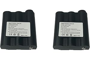 FASCINATACC 2 Pack BATT5R BATT-5R AVP7 Rechargeable Battery Pack 6V 900mAh for GXT Walkie Talkie GXT1050 GXT1000 GXT850 GXT860 GXT900 GXT950 FRS-005 LXT210 GXT300 GXT325 GXT550 GXT555 GXT700 GXT710 GXT720 GXT750