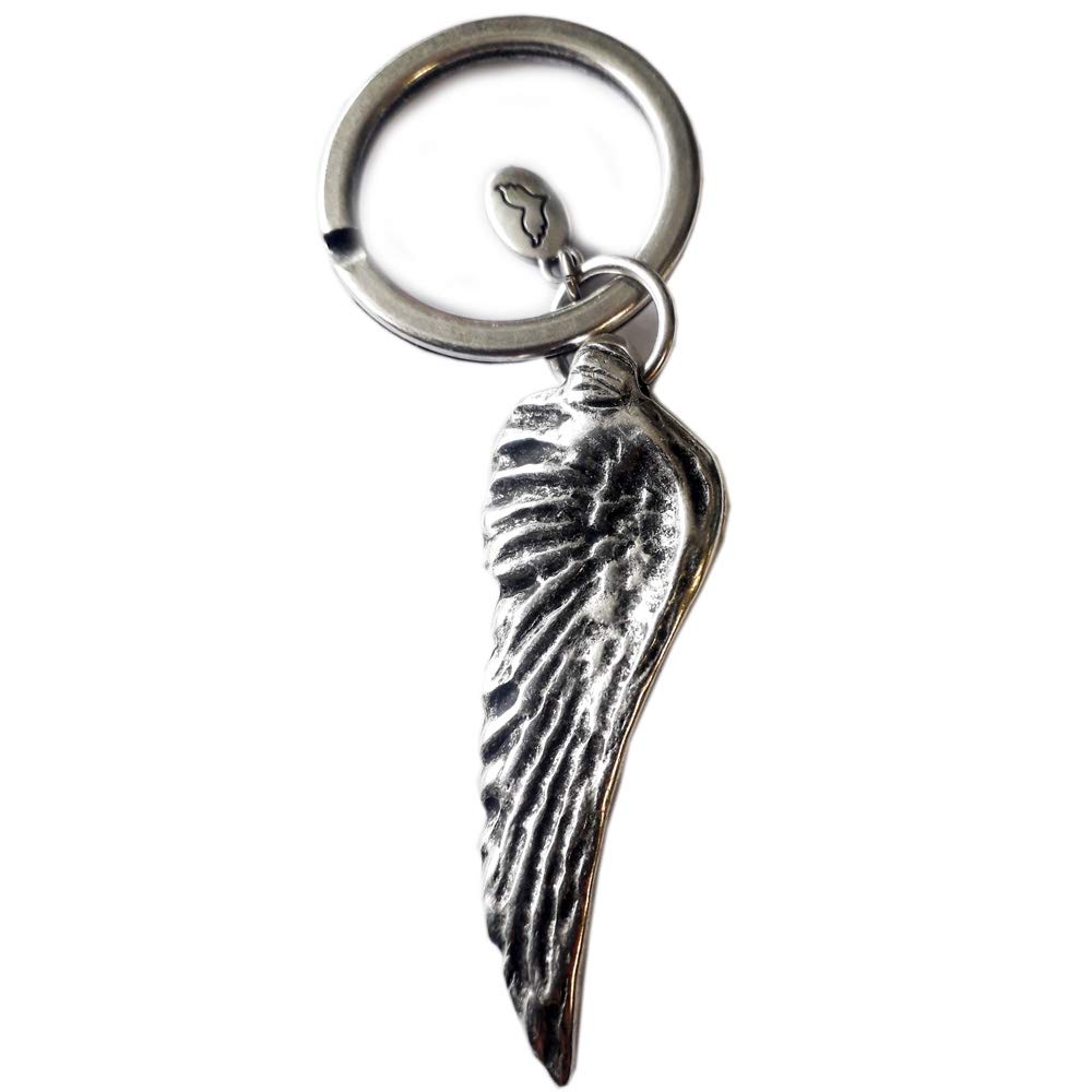 Keyring Pendant Silver Plated, incl. Organza Bag American Wing ca. 3 cm. Gift Jewellery Travel Ladies Girls USA