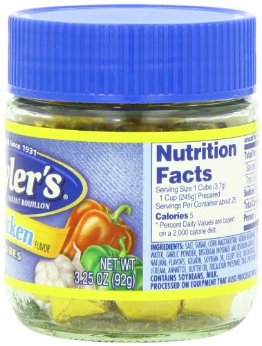 Wyler's Instant Chicken Bouillon Cubes (3.25 oz Jars, Pack of 8)