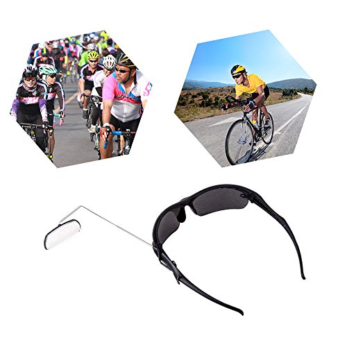 Bike Eye Glasses Rearview Mirror, 1Pcs Lightweight Biking Winter Mirrors Clear Mountain Bicycle Helmet Rear Mirrors for Cycling, Hiking, Bike Accessories, Black and Silver