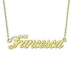 BYBWBL Francesca Name Pendant Necklace 18k Gold