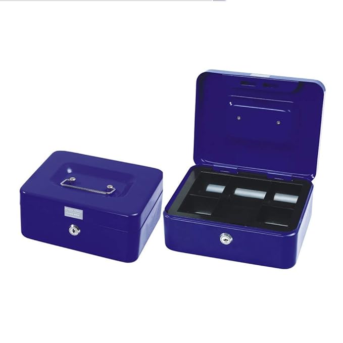 Lukia Steel Cash Box (Money Storage Box/Coin Box) with Compartment