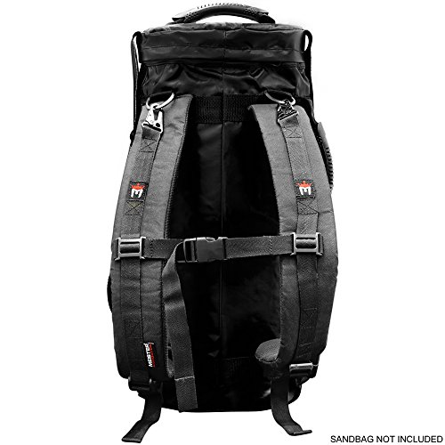 Meister Backpack Straps for 50lb Elite Fitness Sandbag - Weight Rucksack Attachment - Black