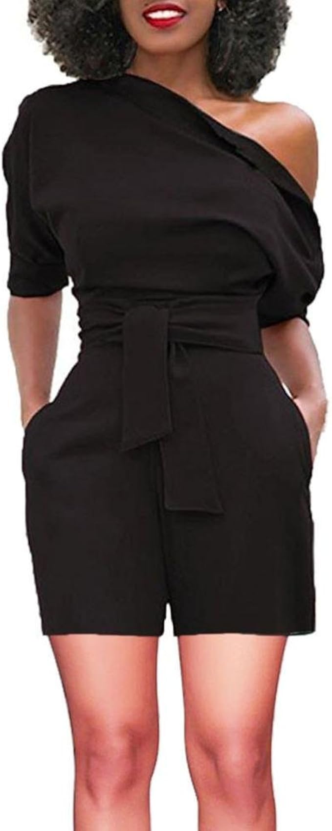 One shoulder romper shorts Clearance