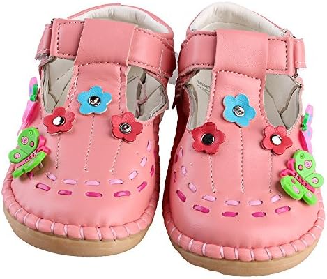 Baby Girls Infant Stitching Faux Leather Crib Shoes, Rubber Sole Baby First Walkers