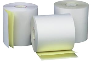 PM Company 2 Ply POS/Cash Register Rolls, 3 Inches X 90 Feet, White/Canary, 50 per Carton (07706)